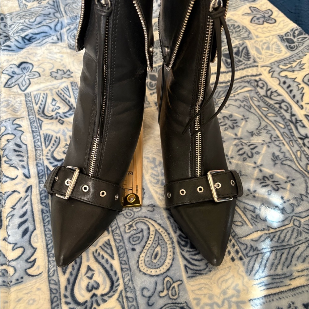 Black Leather Ankle Boots